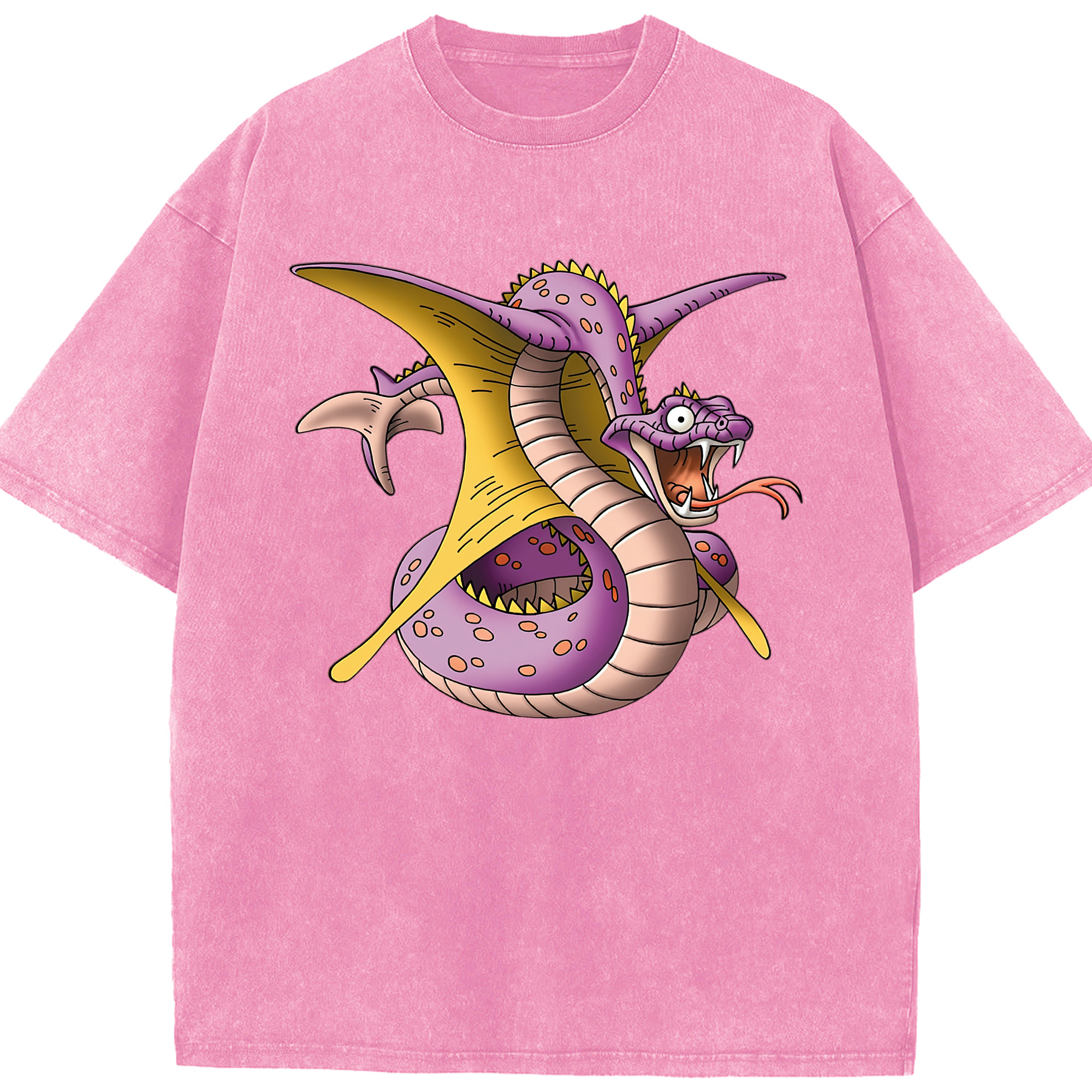 （画像用） ドラゴンクエスト Doragon Kuesuto Dragon Quest 綿100% ヴィンテージ風 半袖Tシャツ（フロントプリント）